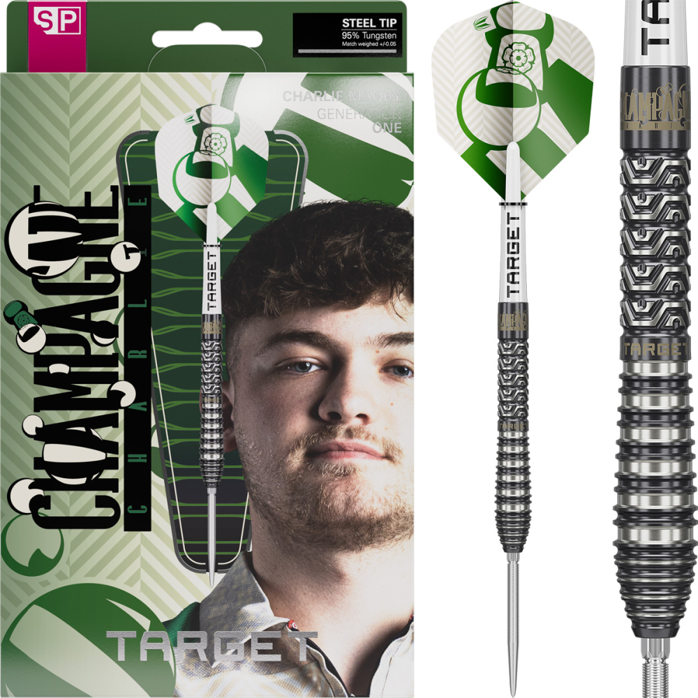 CHARLIE MANBY 23G 95% STEEL TIP DARTS