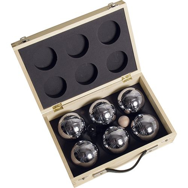 Jeu de boules-KIST HOUT m.6 ballen 720gr