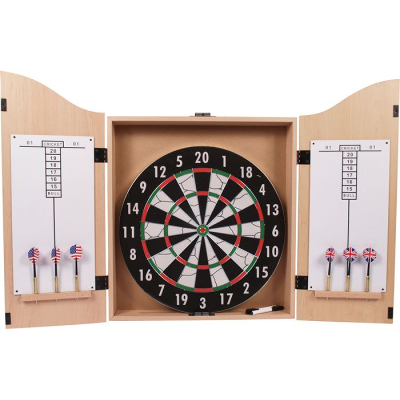 Dartset kabinet, bord en pijlen